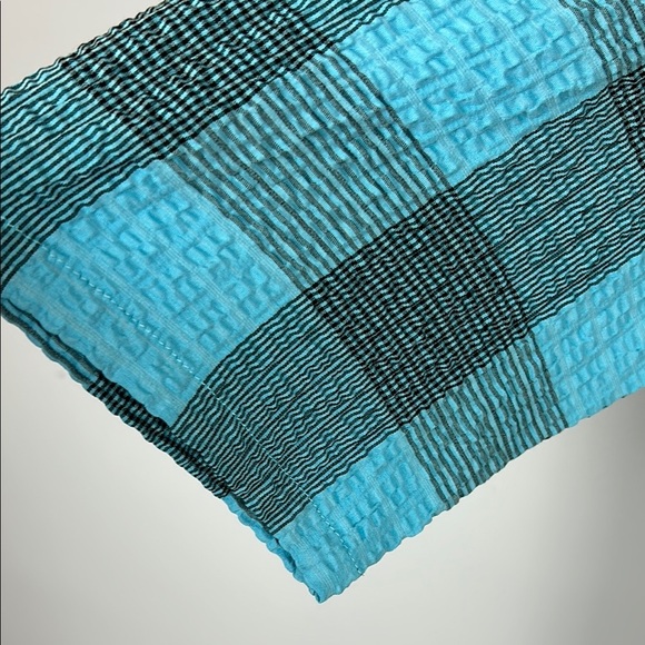 Habitat Blue Plaid 3/4 Sleeve Button Down with Side Pockets Shirt Size Large - Picture 5 of 8